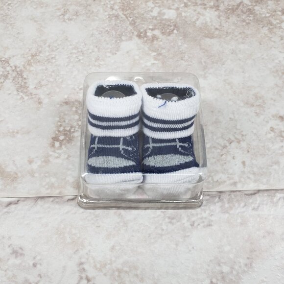 Blue Baby Booties Infant Socks Swiggles Size 0-12 Months Shoe Sneaker Themed - Picture 1 of 8